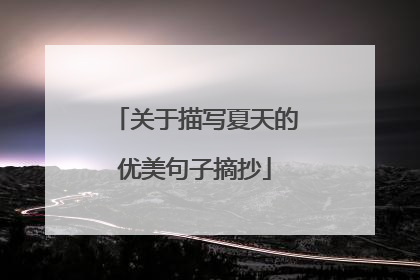 关于描写夏天的优美句子摘抄