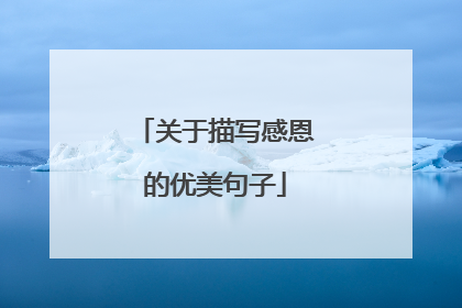 关于描写感恩的优美句子