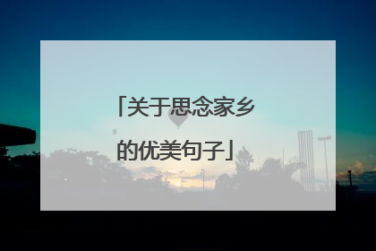 关于思念家乡的优美句子