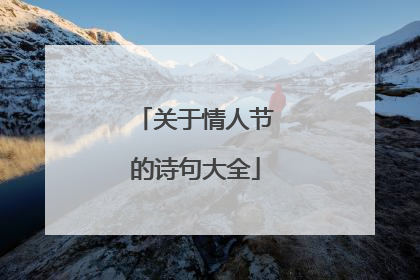 关于情人节的诗句大全