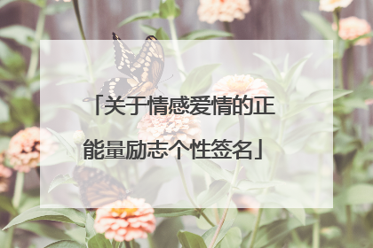 关于情感爱情的正能量励志个性签名
