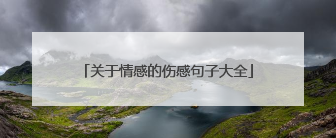 关于情感的伤感句子大全