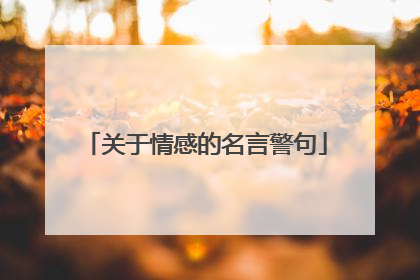 关于情感的名言警句