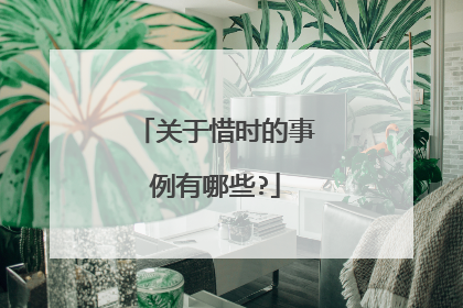 关于惜时的事例有哪些?