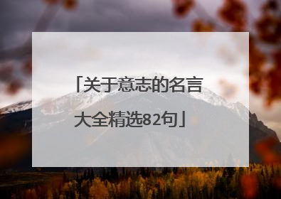 关于意志的名言大全精选82句