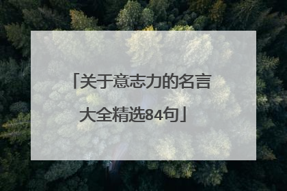 关于意志力的名言大全精选84句