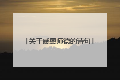 关于感恩师德的诗句