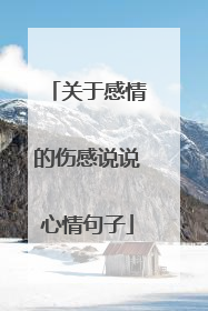 关于感情的伤感说说心情句子