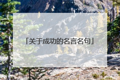 关于成功的名言名句