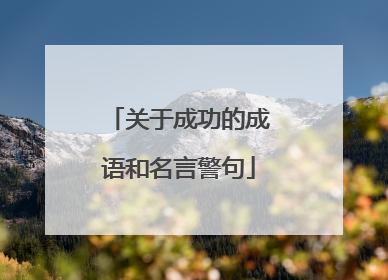 关于成功的成语和名言警句