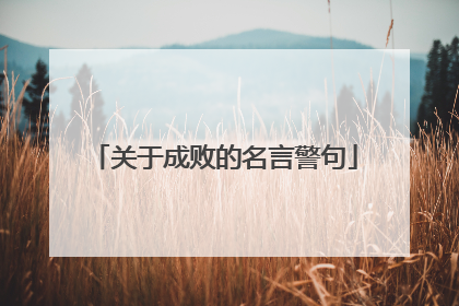 关于成败的名言警句
