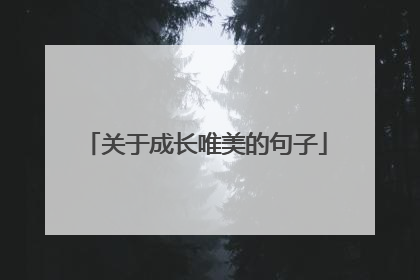 关于成长唯美的句子