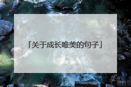 关于成长唯美的句子