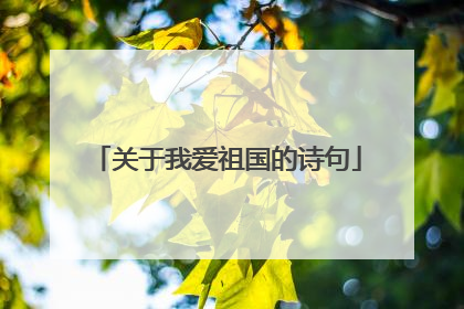 关于我爱祖国的诗句