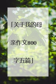 关于我的母亲作文800字五篇