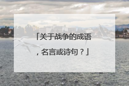 关于战争的成语，名言或诗句？