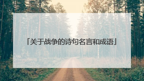 关于战争的诗句名言和成语