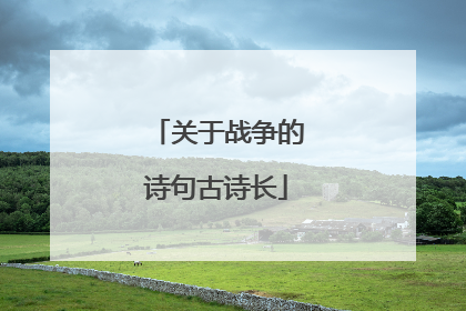 关于战争的诗句古诗长
