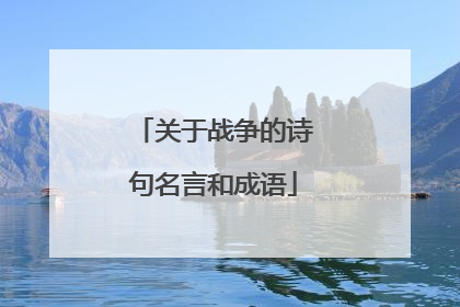 关于战争的诗句名言和成语