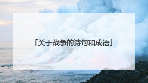 关于战争的诗句和成语
