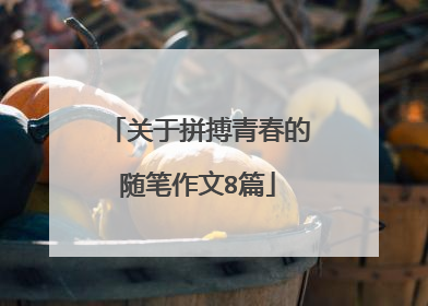 关于拼搏青春的随笔作文8篇