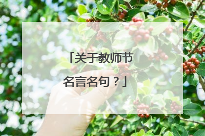 关于教师节名言名句？