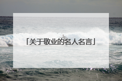 关于敬业的名人名言