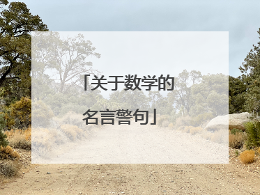关于数学的名言警句