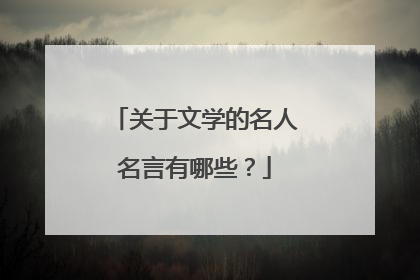 关于文学的名人名言有哪些?