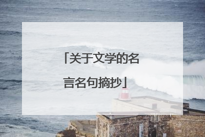 关于文学的名言名句摘抄