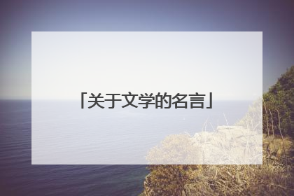 关于文学的名言