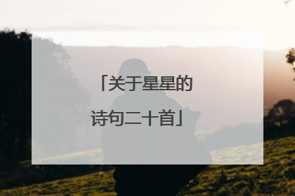 关于星星的诗句二十首
