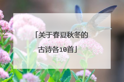 关于春夏秋冬的古诗各10首