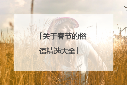 关于春节的俗语精选大全
