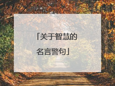 关于智慧的名言警句