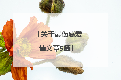 关于最伤感爱情文章5篇