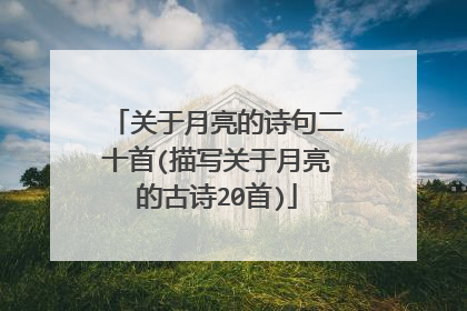 关于月亮的诗句二十首(描写关于月亮的古诗20首)
