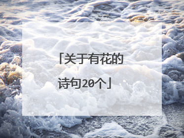 关于有花的诗句20个