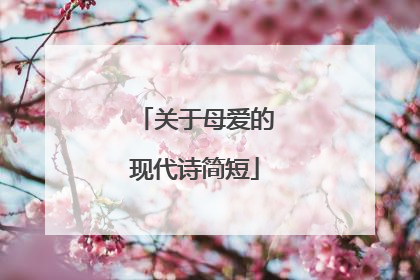 关于母爱的现代诗简短