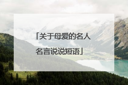 关于母爱的名人名言说说短语