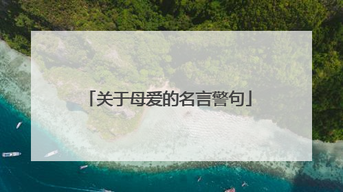 关于母爱的名言警句