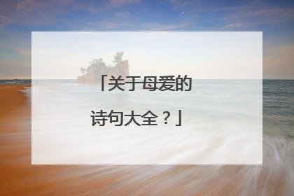 关于母爱的诗句大全?