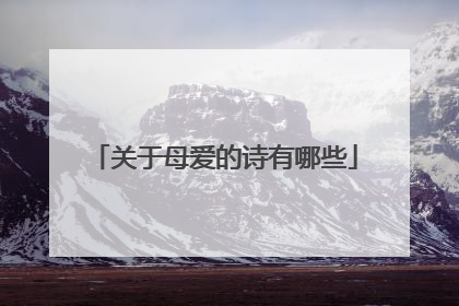 关于母爱的诗有哪些