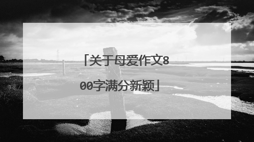 关于母爱作文800字满分新颖