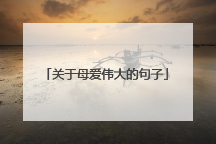 关于母爱伟大的句子