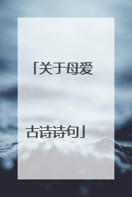 关于母爱古诗诗句