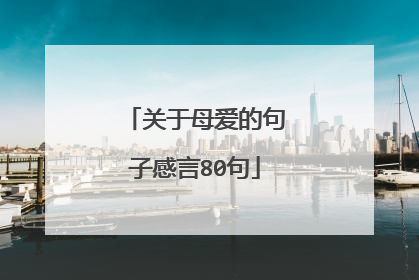 关于母爱的句子感言80句