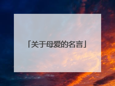 关于母爱的名言