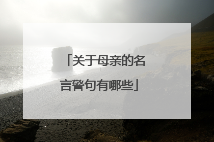 关于母亲的名言警句有哪些