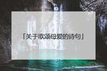 关于歌颂母爱的诗句